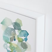 "Hexagon with Dots in Blue" - Art Print in Turquoise by Yao Cheng Design - Frame Close-up