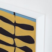 "Leaves and a Stem" - Art Print in Marigold by Deborah Velasquez - Frame Close-up