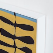 "Leaves and a Stem" - Art Print in Marigold by Deborah Velasquez - Frame Close-up