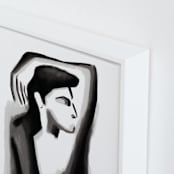 "Contemplation" - Art Print in Midnight by Mansi Verma - Frame Close-up