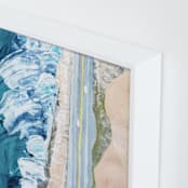 "Pacific Coast Highway" - Art Print in Pacific Teal by Denise Wong - Frame Close-up