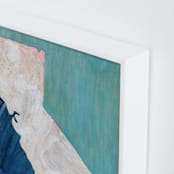 "Land by the Sea" - Art Print in California Turquoise by Denise Wong - Frame Close-up