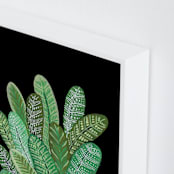 "Banana Leaf Bouquet II" - Art Print in Tropical Green by Madeline Trait - Frame Close-up