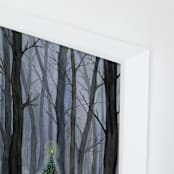 "Silent Night Woods" - Art Print in Winter by Karina Racz - Frame Close-up