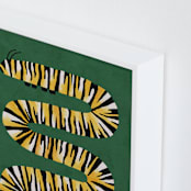 "Squiggly Caterpillar" - Art Print in Forest Green by Sabrina Excene - Frame Close-up