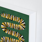 "Squiggly Caterpillar" - Art Print in Forest Green by Sabrina Excene - Frame Close-up