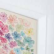"A Rainbow of Flowers" - Art Print in Pale Sunshine by The Scribblist - Frame Close-up