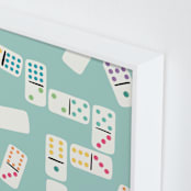"Playful Pairs" - Art Print in Aqua by Lauren Jinhee - Frame Close-up
