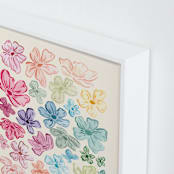 "A Rainbow of Flowers" - Art Print in Pale Sunshine by The Scribblist - Frame Close-up