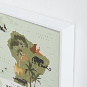 "Animals of South America" - Art Print in Moss by Kamala Nahas - Frame Close-up