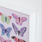 "Vibrant Butterflies" - Art Print in Blush by Cass Loh - Frame Close-up