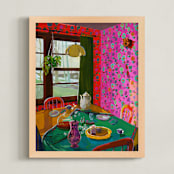 "After Tea" - Art Print in Sienna by Jess Franks - Framed