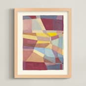 "Globe plot" - Art Print in Peach by Catilustre - Framed