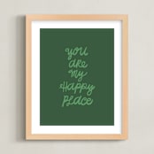 "Happy Place" - Art Print in Grass by Kelly Watkins - Framed