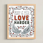 "Love Harder" - Art Print in Earthtones by Brooke Bristow - Framed