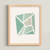 "Shattered Series Square" - Art Print in Turqoise muted by Jennifer Morehead - Framed
