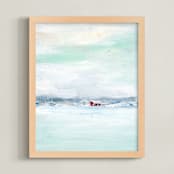 "Snowy Retreat" - Art Print in Sky by Lindsay Megahed - Framed