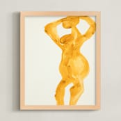 "Form in Ochre" - Art Print in Yellow-ochre by Maran Ree Whiting - Framed