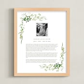 "Verdure Obituary Print" - Custom Print in White by Leah Bisch - Framed