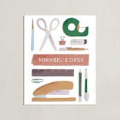 "My Workspace" - Personalized Art Print in Watermelon by Carolyn Kach - Unframed