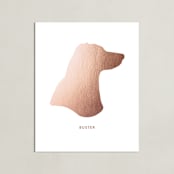 "Custom Pet Silhouette Foil Art" - Custom Foil Print in Rose Gold by Minted - Unframed