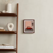 "An Italian Classic in Rome" - Art Print in Red Rosa by Kelsey Mucci - In a Room