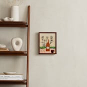 "Paper Still Life with Bottle" - Art Print in Beachy Beige by Lee-Anne Schmidt - In a Room