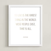 "Custom Quotes" - Custom Foil Print in Gold by Minted - Framed