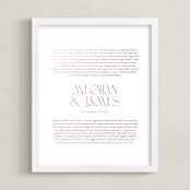 "Our Vows: Custom Foil Print" - Custom Foil Print in Silver by Minted - Framed
