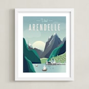 "Visit Arendelle" - Art Print in Glacier by Erica Krystek - Framed