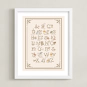 "Disney's Pooh Alphabet" - Art Print in Beige by Teju Reval - Framed