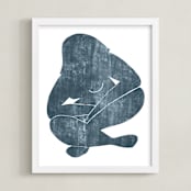 "She Was Home" - Art Print in Navy by Naava Katz - Framed