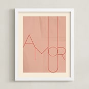"Amour" - Art Print in blush by Morgan Kendall - Framed