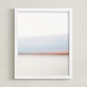 "Racing the Clock" - Art Print in Sky Blue by Jennifer Squires - Framed