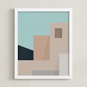 "Urbanscape 02" - Art Print in Desert Pink by Jennifer Morehead - Framed
