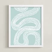 "River of Dots" - Art Print in light blue by Jorey Hurley - Framed