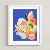 "Butterfly Dream" - Art Print in Cobalt Blue by Eunmee Studio - Framed