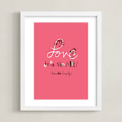 "Love is in the Air!" - Art Print in Amaranth by ERAY - Framed