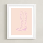 "Cowgirl I" - Art Print in Rose Petal Pink by Gwen - Framed