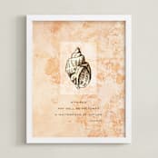 "Masterpiece of Nature - Emerson" - Art Print in Peach by Debb W - Framed