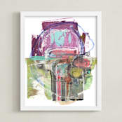 "High Striker" - Art Print in Chartreuse by Misty Hughes - Framed
