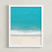 "Water and Land I" - Art Print in Blue turquoise by Caroline Mint - Framed