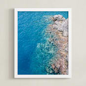 "Turquoise I" - Art Print in Turquoise Blue by lulu and isabelle - Framed