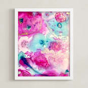 "Love's in the Air" - Art Print in Cotton Candy by Michelle Jean - Framed