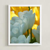 "white and yellow" - Art Print in grey white by Sea and Sky - Framed