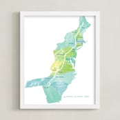 "The Appalachian Trail" - Art Print in Blue Grass by Debb W - Framed