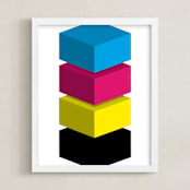 "CMYK" - Art Print in Cyan by King Richard IX - Framed