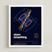 "Atom Smashing" - Art Print in Deep Space Blue by Tyler Tea - Framed