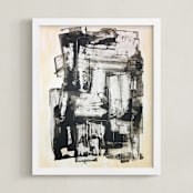 "Highway Song" - Art Print in Black by Misty Hughes - Framed