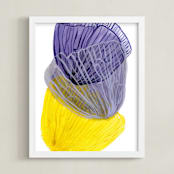 "Skeleton Petals 2" - Art Print in Violet by Maggie Ramirez Burns - Framed